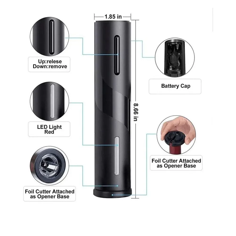 Wine Opener, Electric Bottle Kit with Cutter Openers (No Include Battery)